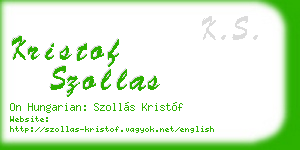 kristof szollas business card