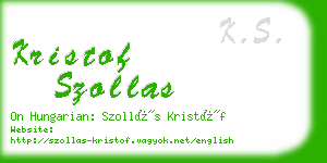 kristof szollas business card